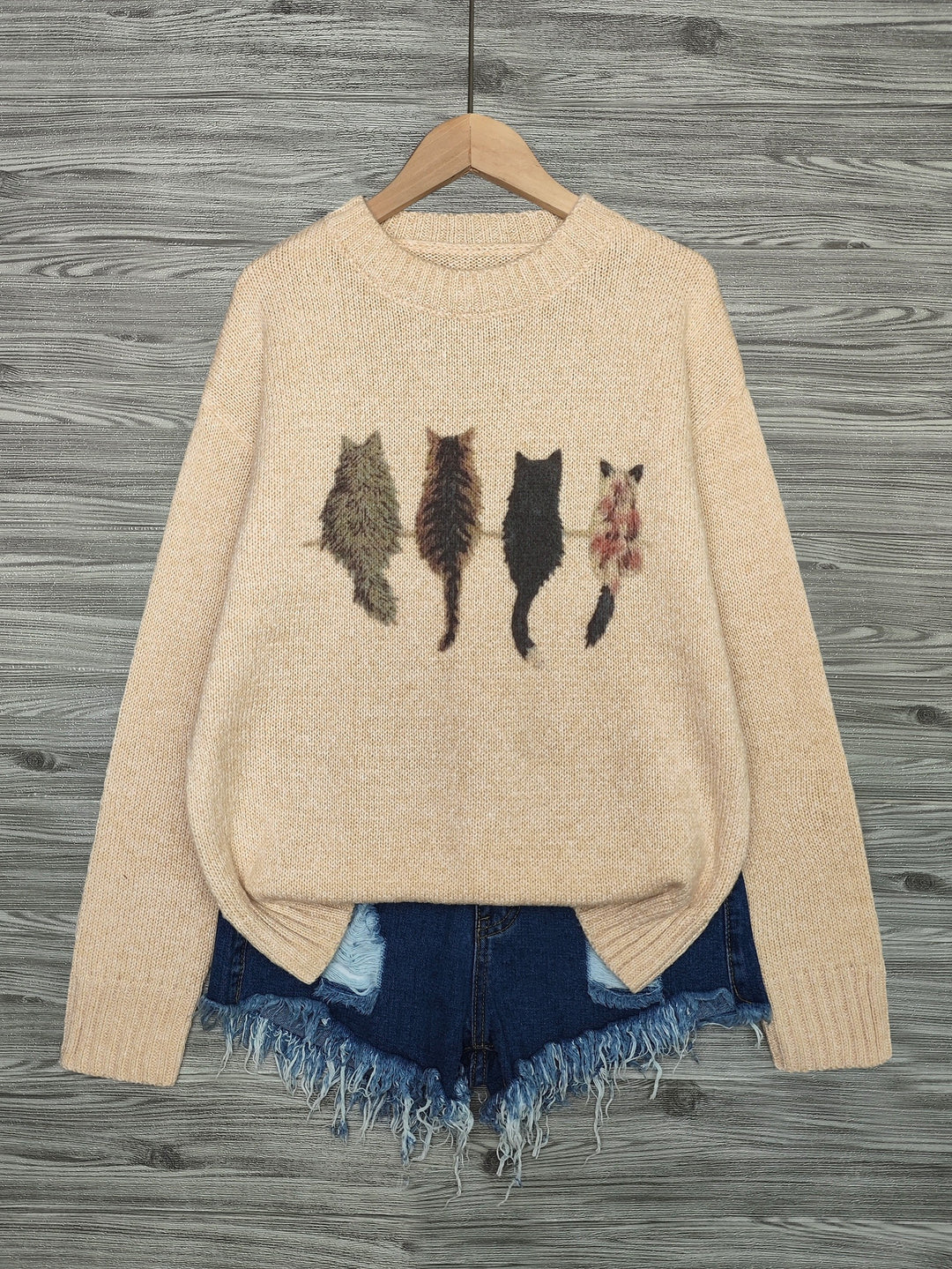Winifred | Cosy Cat-Print Jumper