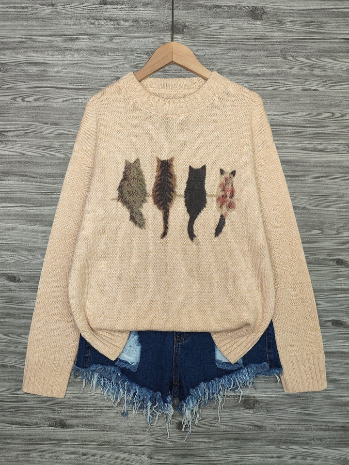 Winifred | Cosy Cat-Print Jumper