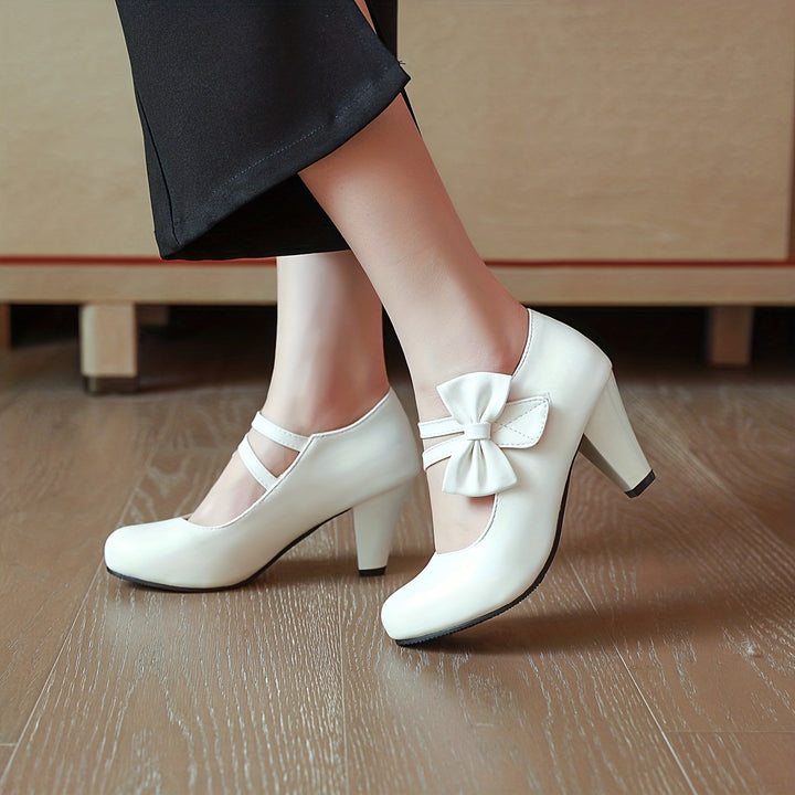Eloise | Bow-Detail Ankle-Strap Heels