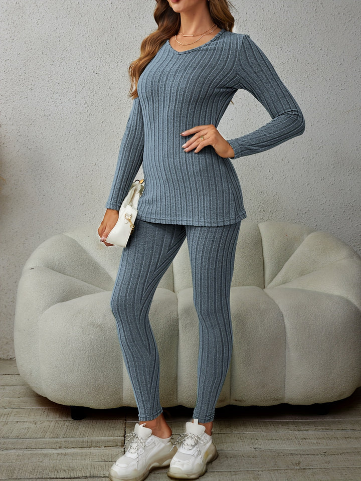 Marguerite | Ribbed Loungewear Two-Piece Set