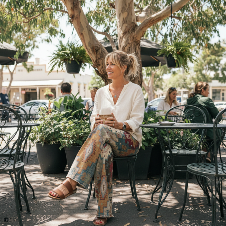 Waverly | Boho Patterned Wide-Leg Trousers