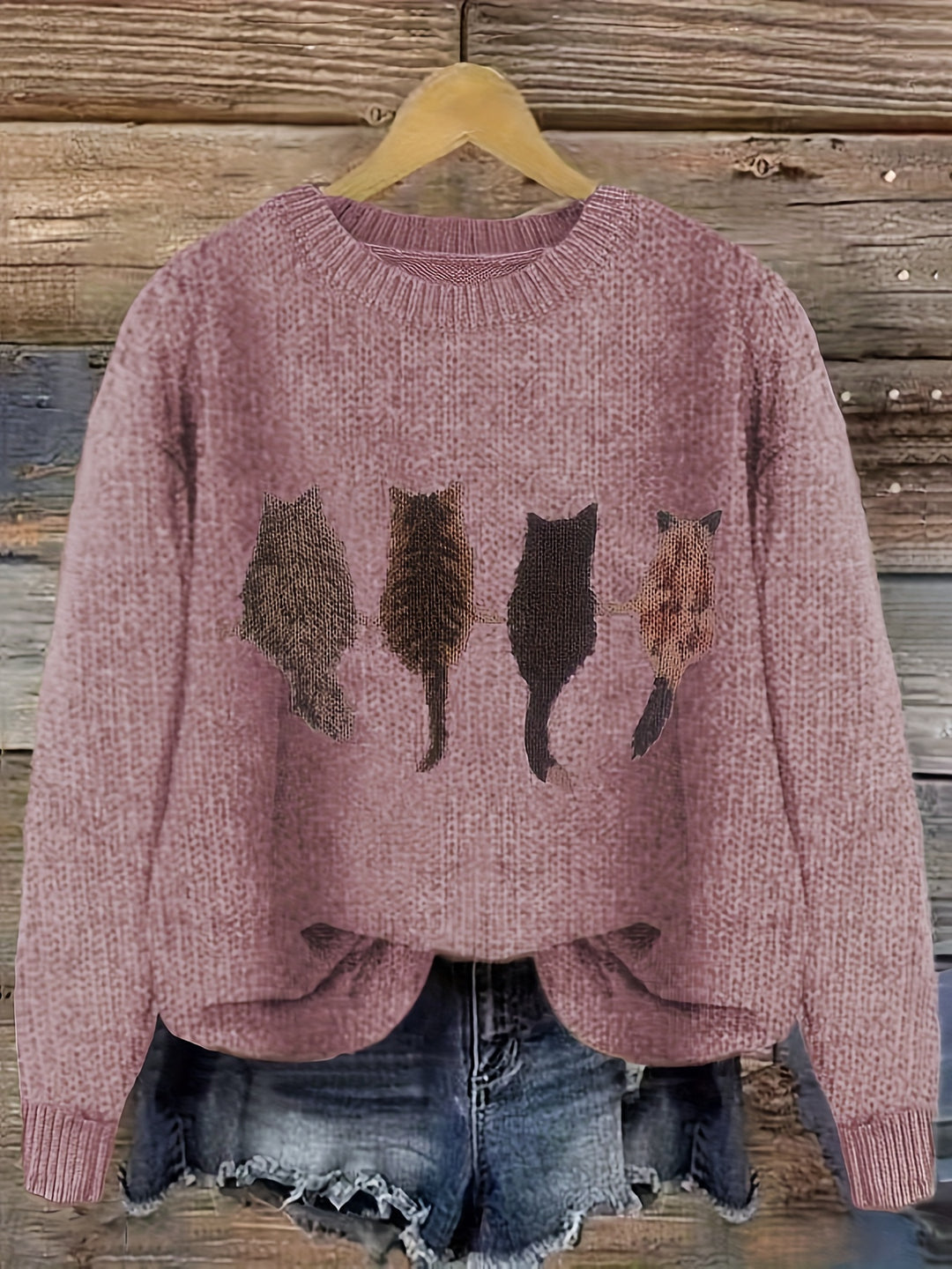 Winifred | Cosy Cat-Print Jumper
