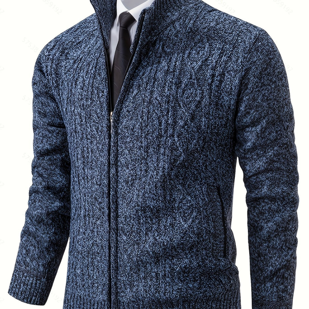 Alistair | Textured Full-Zip Cardigan