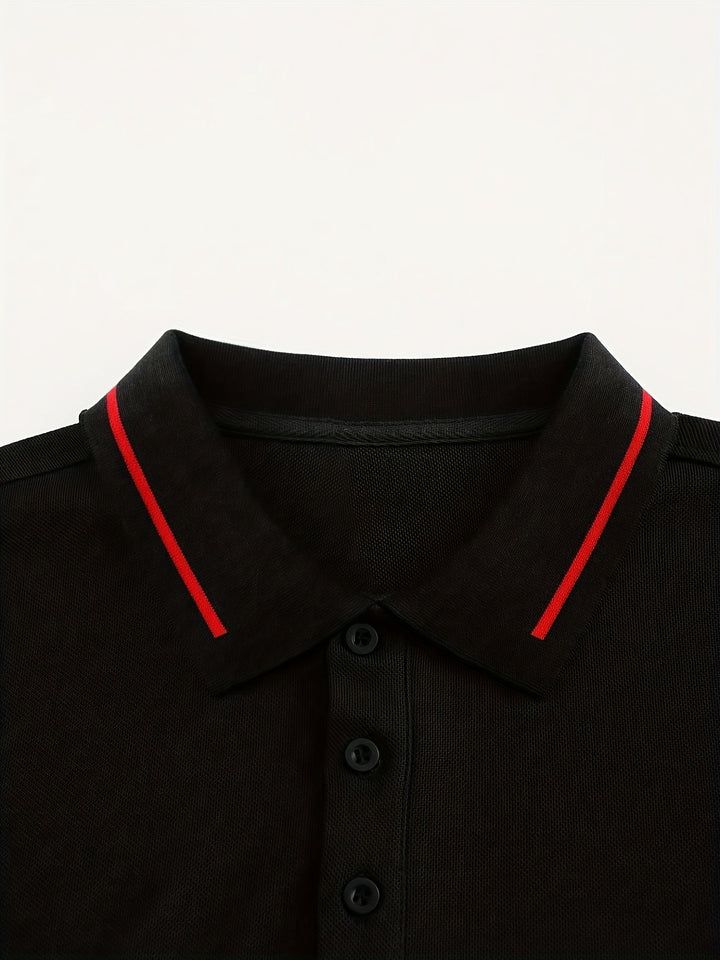 Weston | Long Sleeve Contrast-Trim Polo