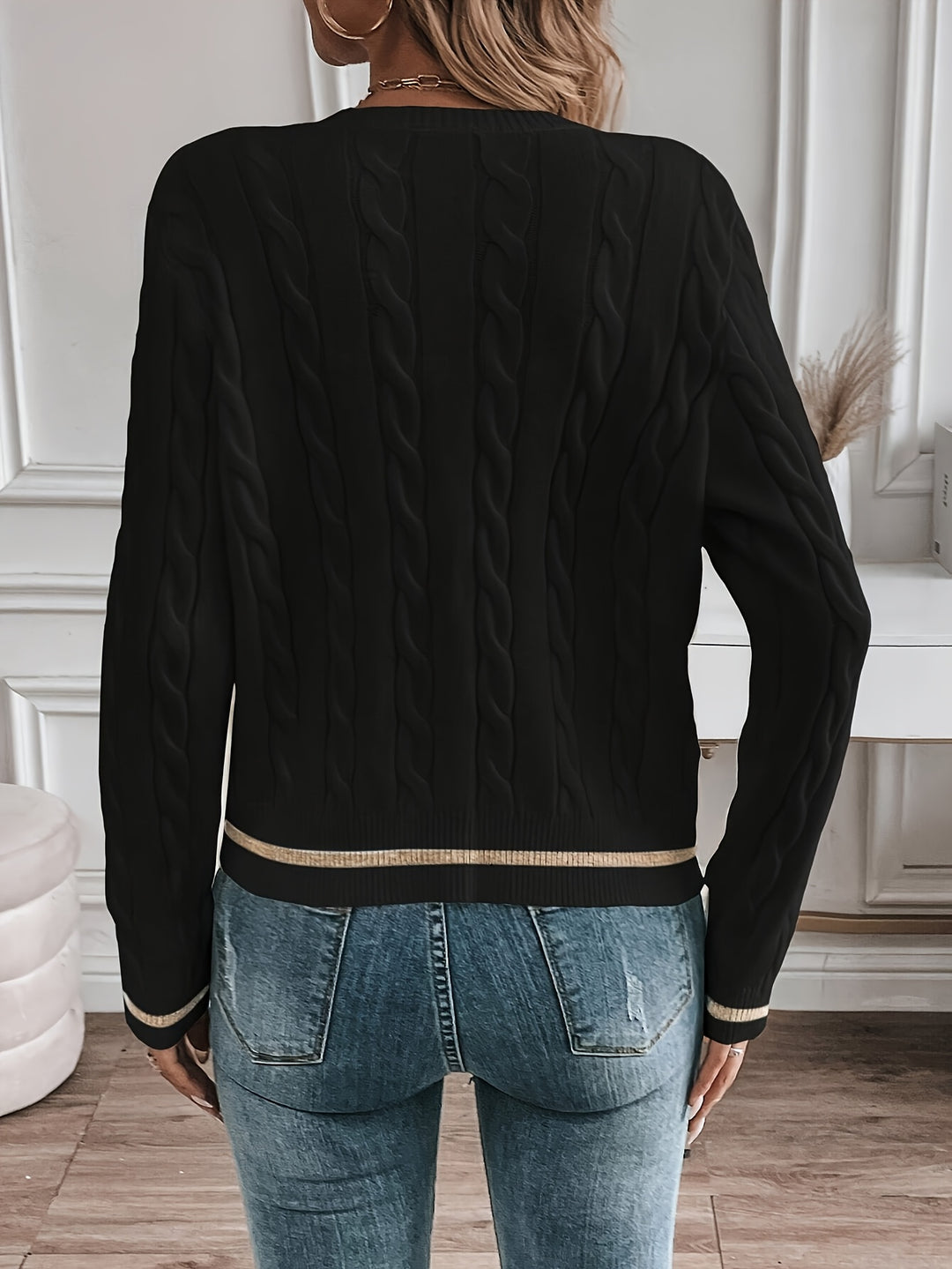 Nora | Cable-Knit Button-Front Cardigan