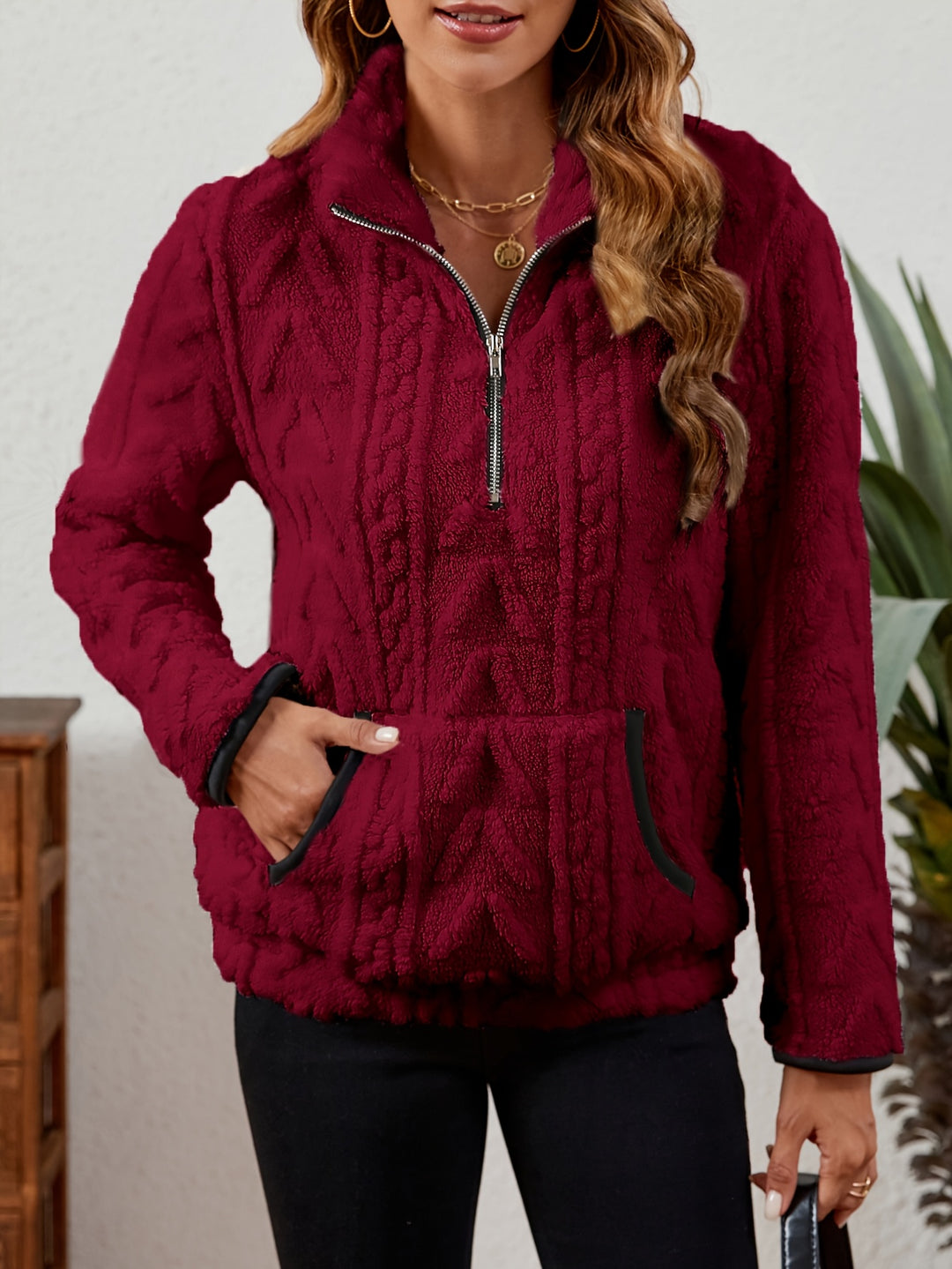Juniper | Textured Half-Zip Pullover