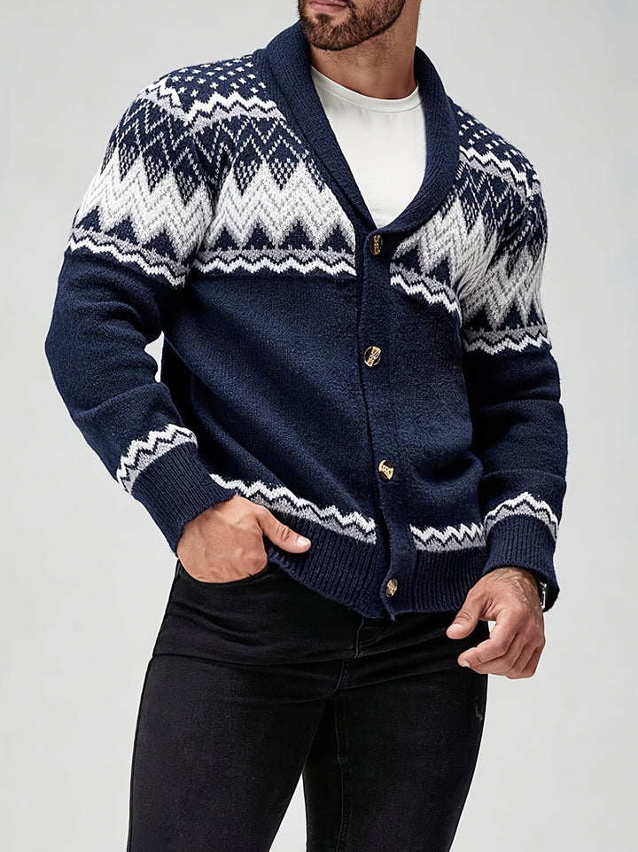 Whitaker | Nordic-Pattern Shawl Cardigan