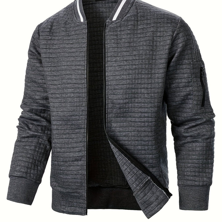 Spencer | Textured Zip-Up Bomber Jacket