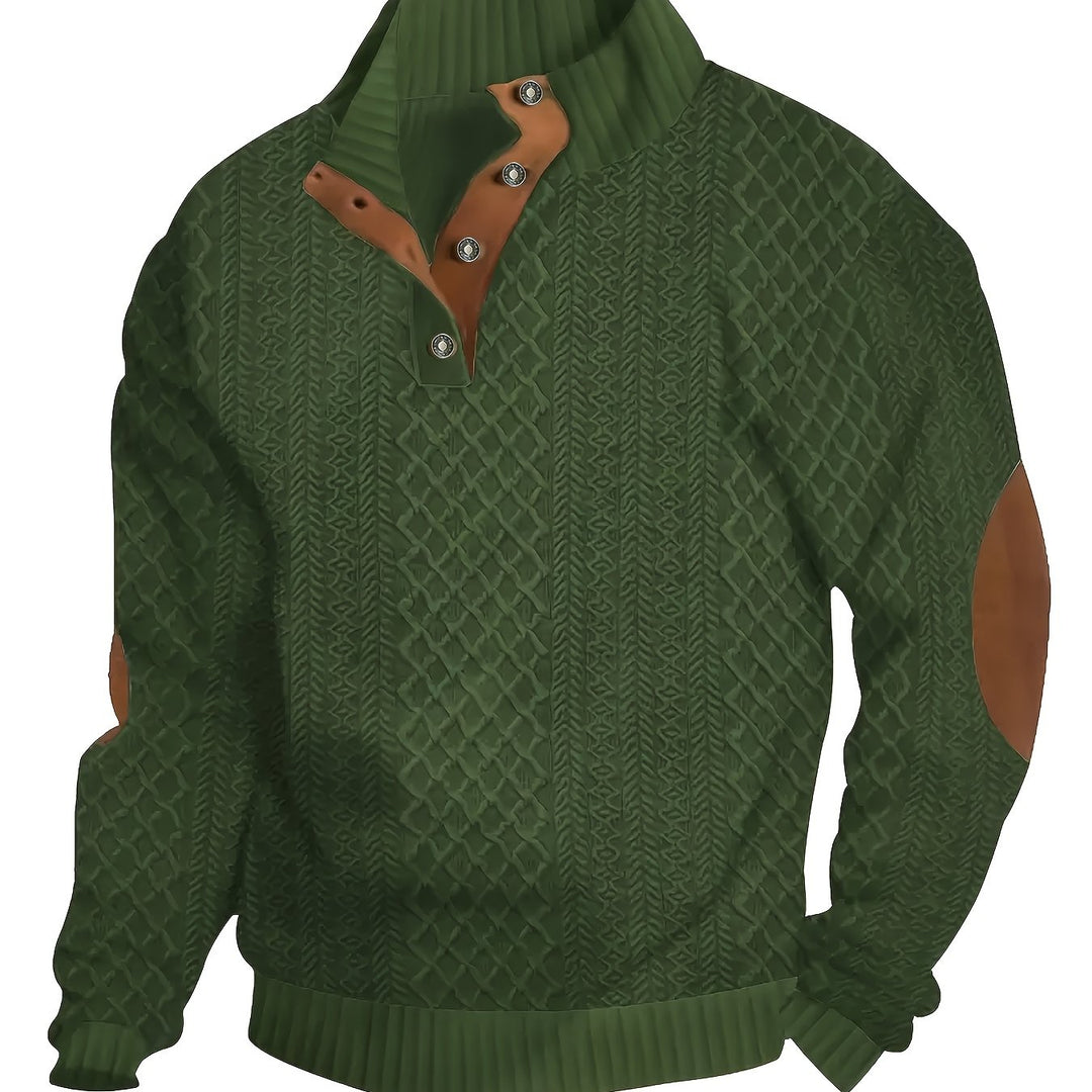 Donovan | Textured Stand-Collar Jumper