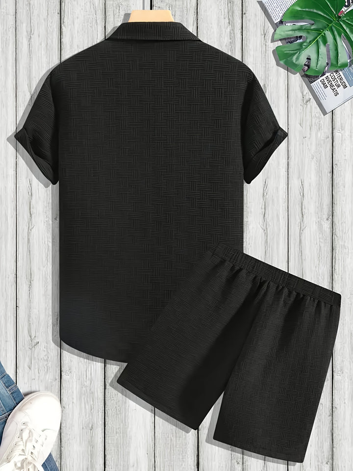 Jasper | Textured Short-Sleeve Two-Piece Set