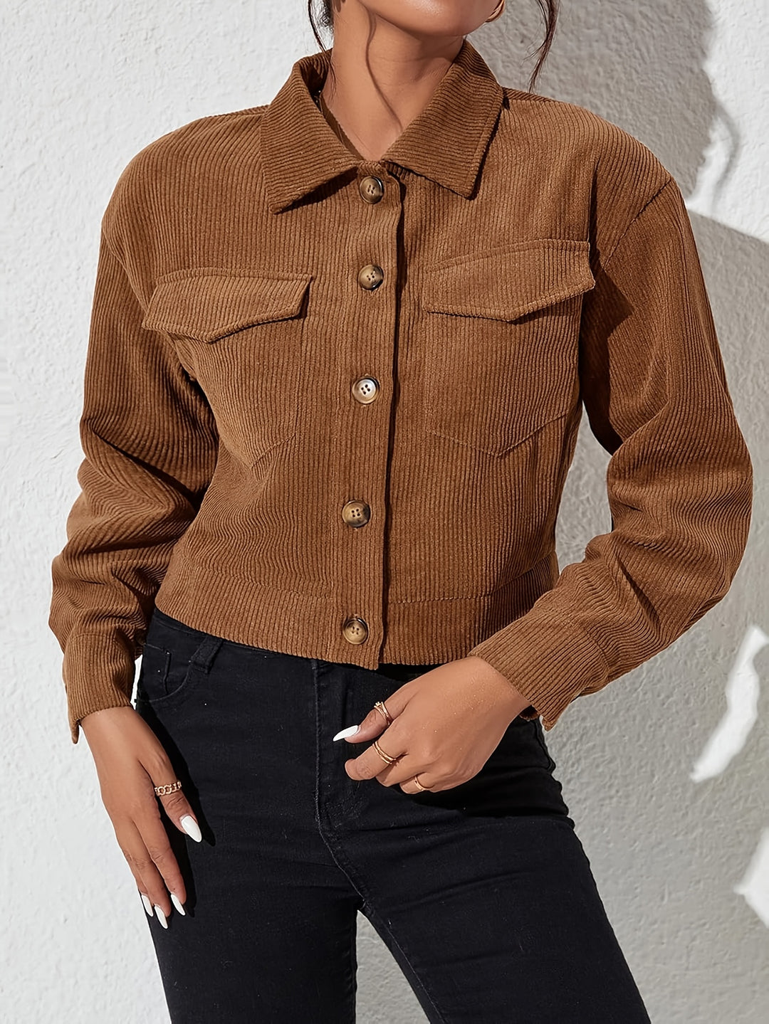 Evelyn | Cropped Button-Front Jacket