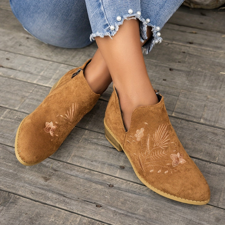 Annabel | Embroidered Ankle Boots