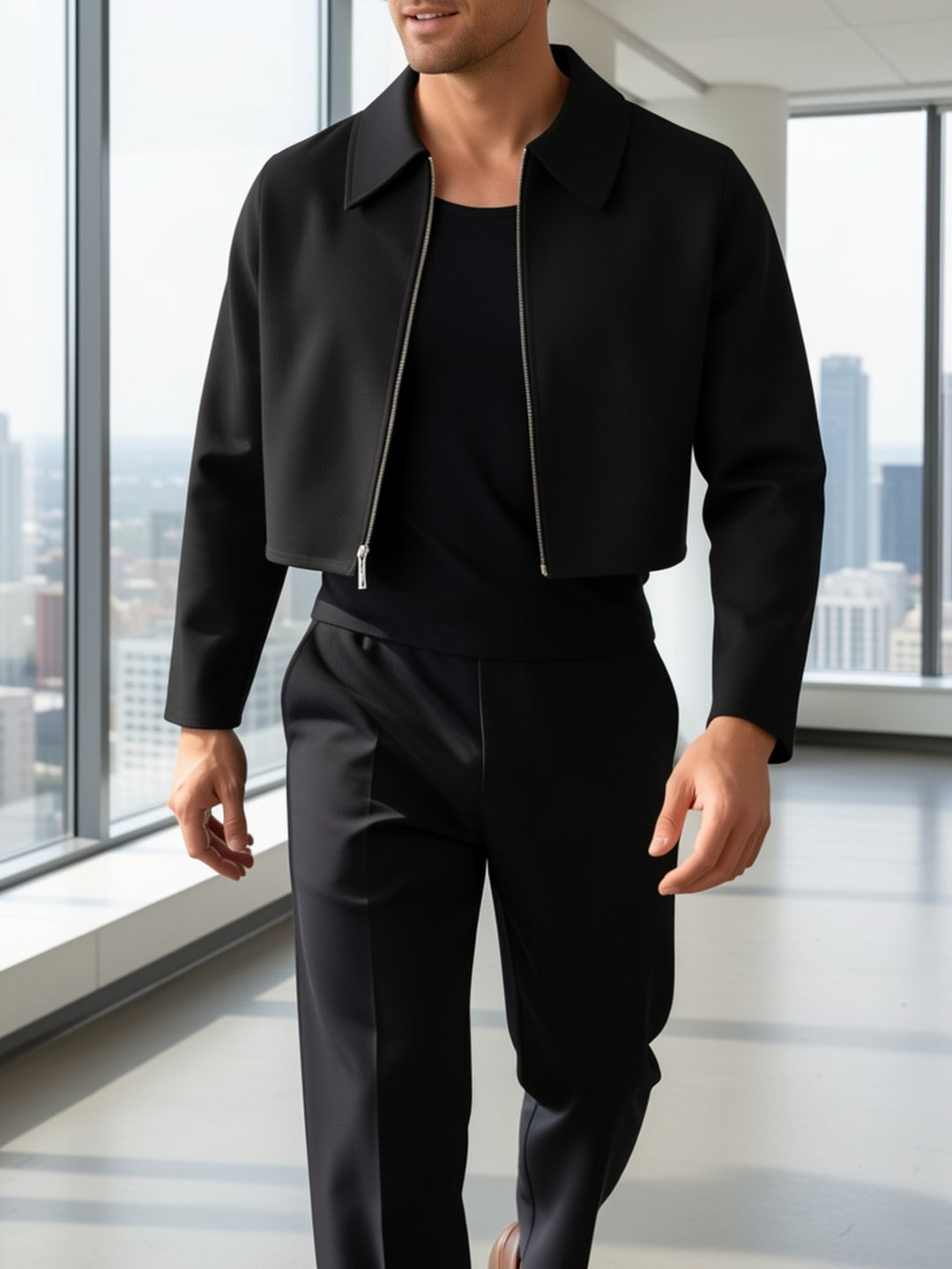 Rhys | Cropped Zip-Up Jacket