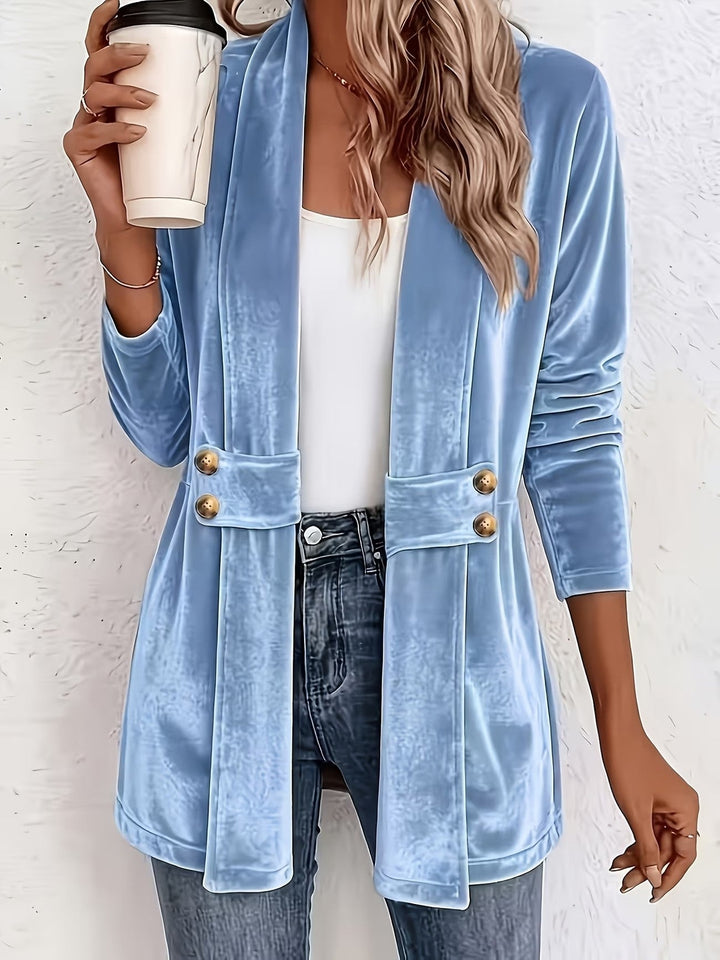 Juno | Soft Draped Button-Tab Blazer