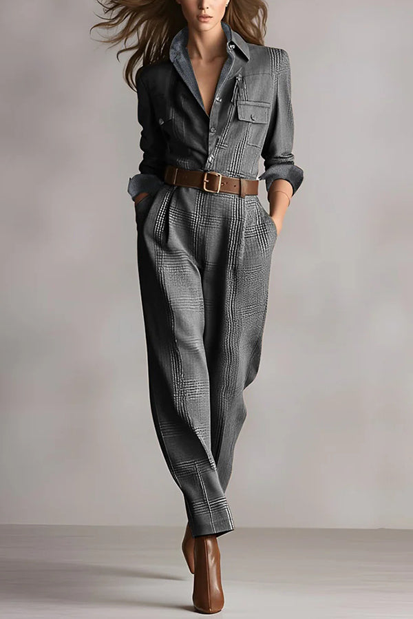 Caroline | Tailored Checked Jumpsuit