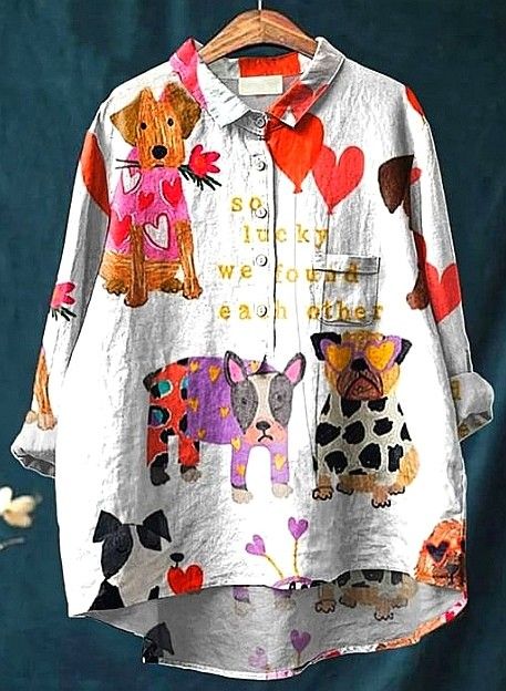 Deanna | Playful Art-Print Blouse