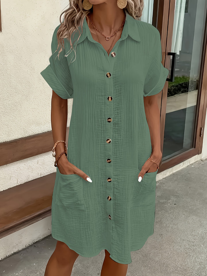 Georgia | Relaxed Button-Front Shirt Dress