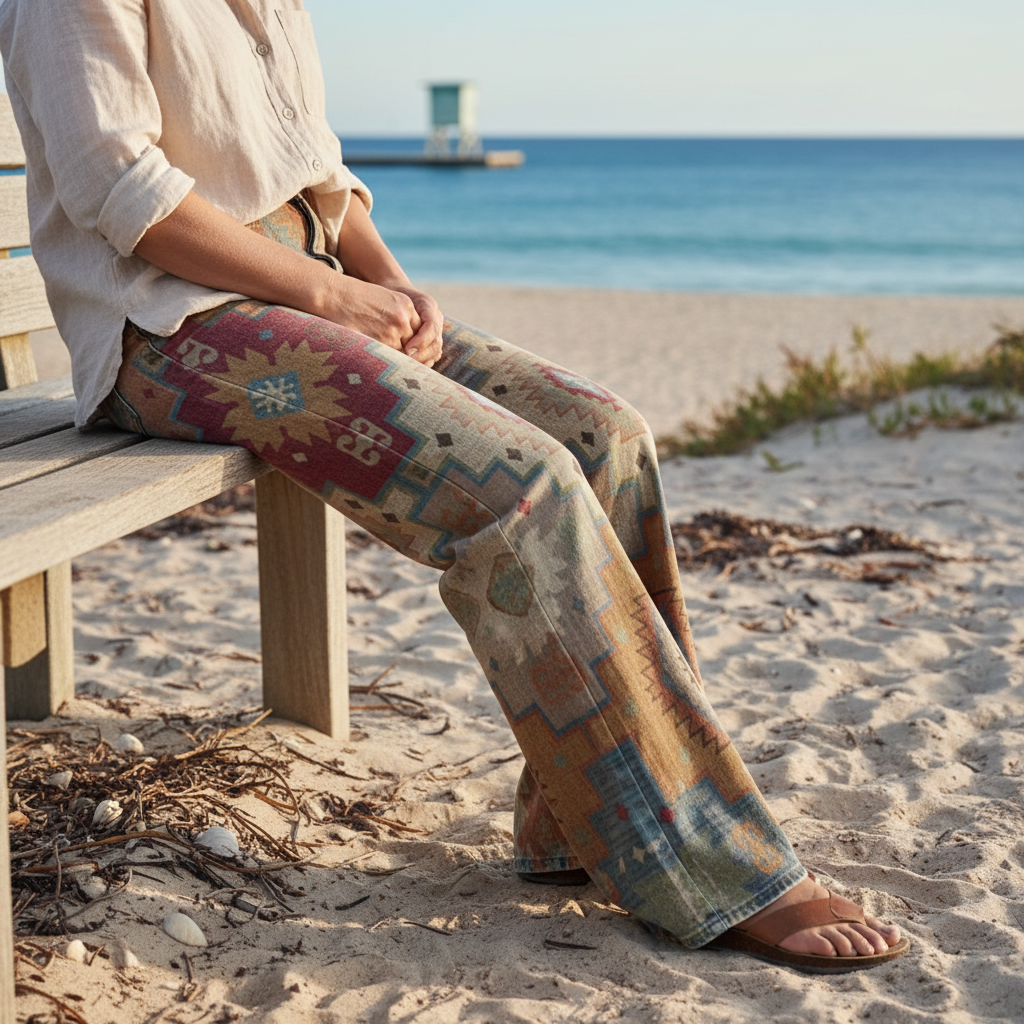 Waverly | Boho Patterned Wide-Leg Trousers
