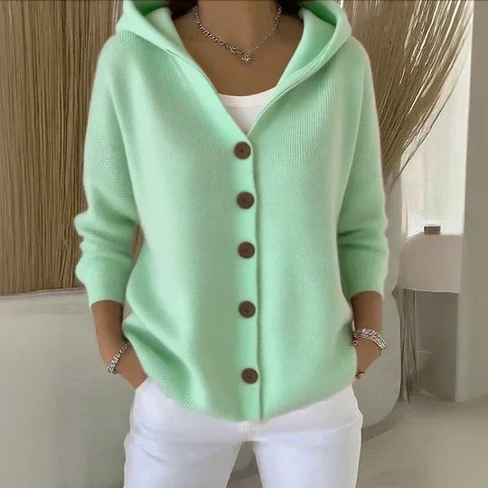 Sophia | Hooded Button-Up Cardigan
