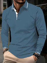 Weston | Long Sleeve Contrast-Trim Polo