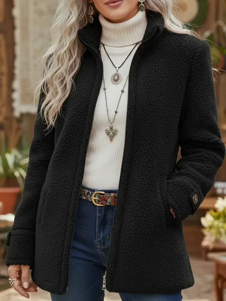 Cassia | Cosy Stand-Collar Zip Jacket