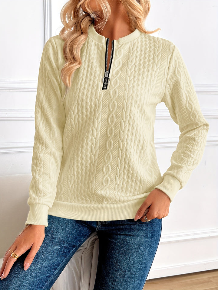 Elise | Textured Half-Zip Pullover