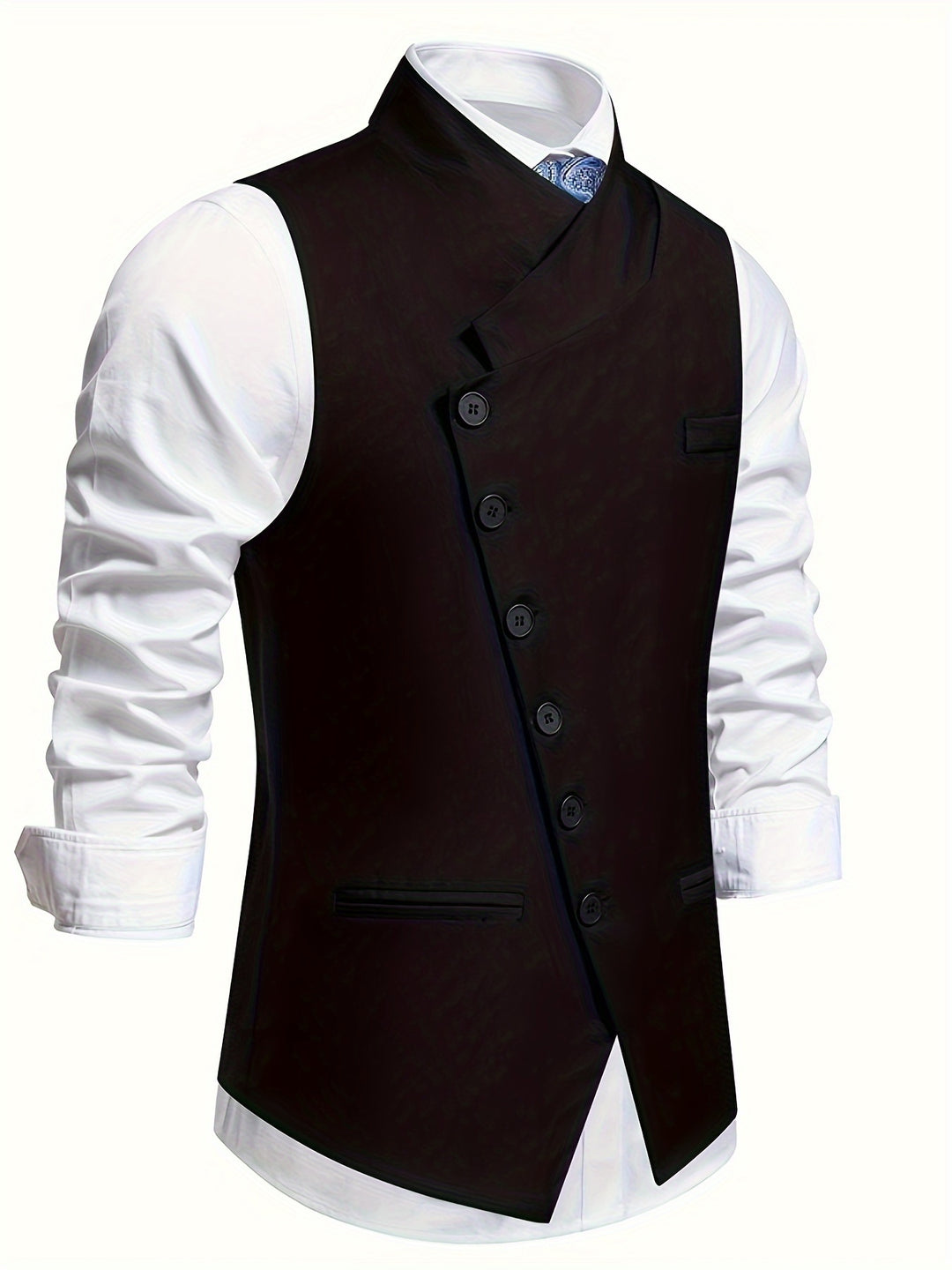 Sebastian | Slant-Button Half-Notch Waistcoat