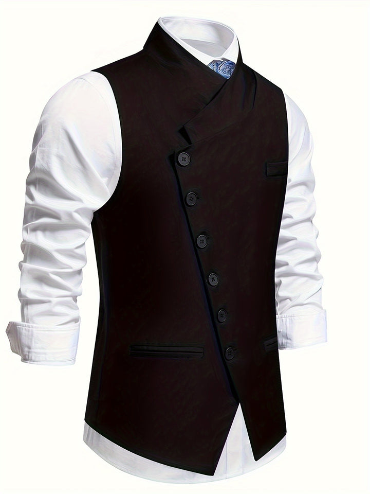 Sebastian | Slant-Button Half-Notch Waistcoat
