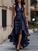 Vanessa | Halter Ruffle Evening Gown