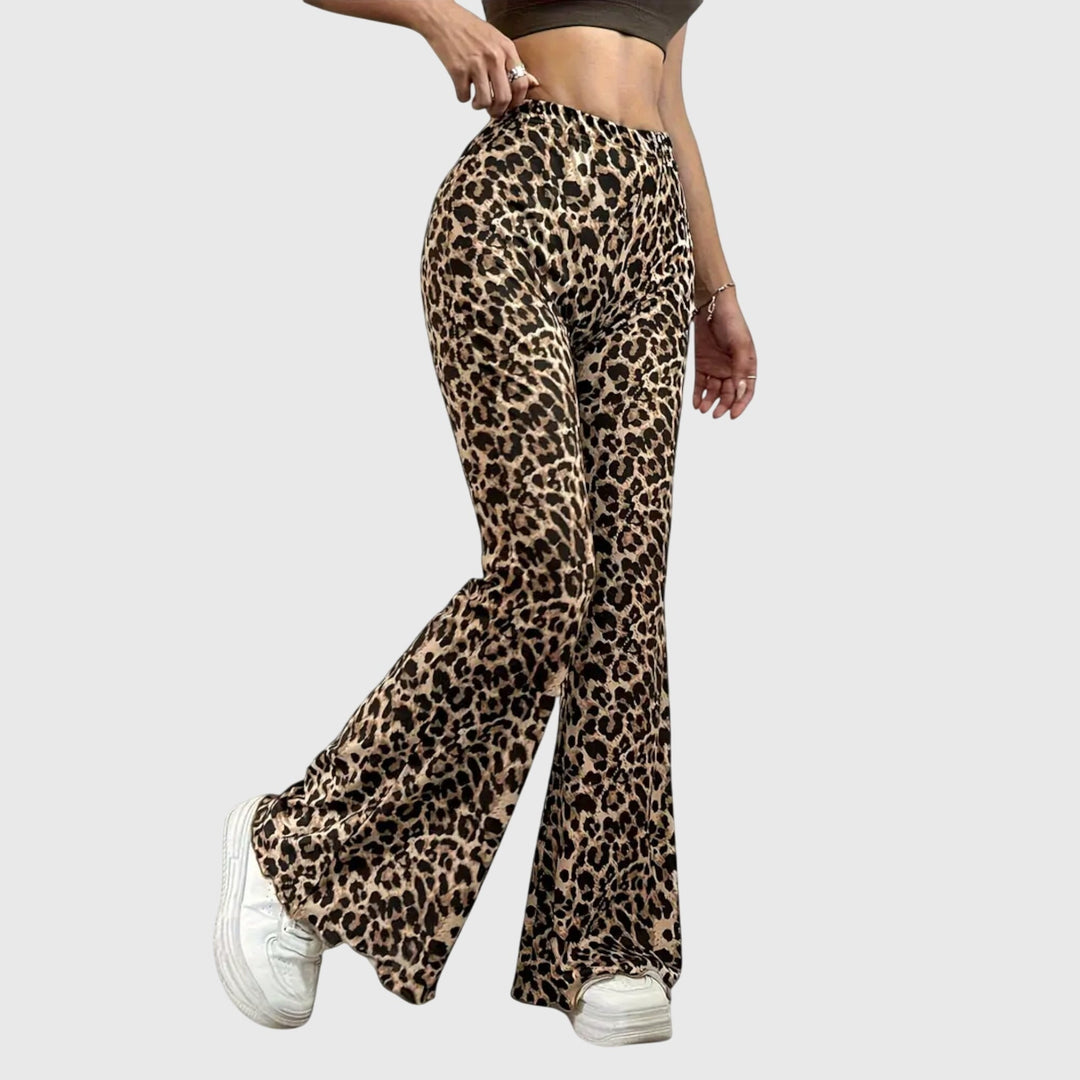 Camryn | Animal Print Flared Trousers