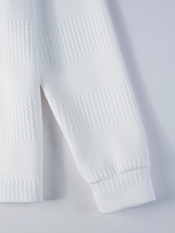 Lawrence | Textured Long Sleeve Polo Shirt