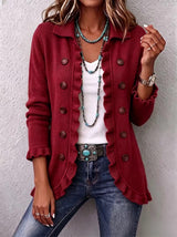 Verena | Ruffle-Trim Button Cardigan