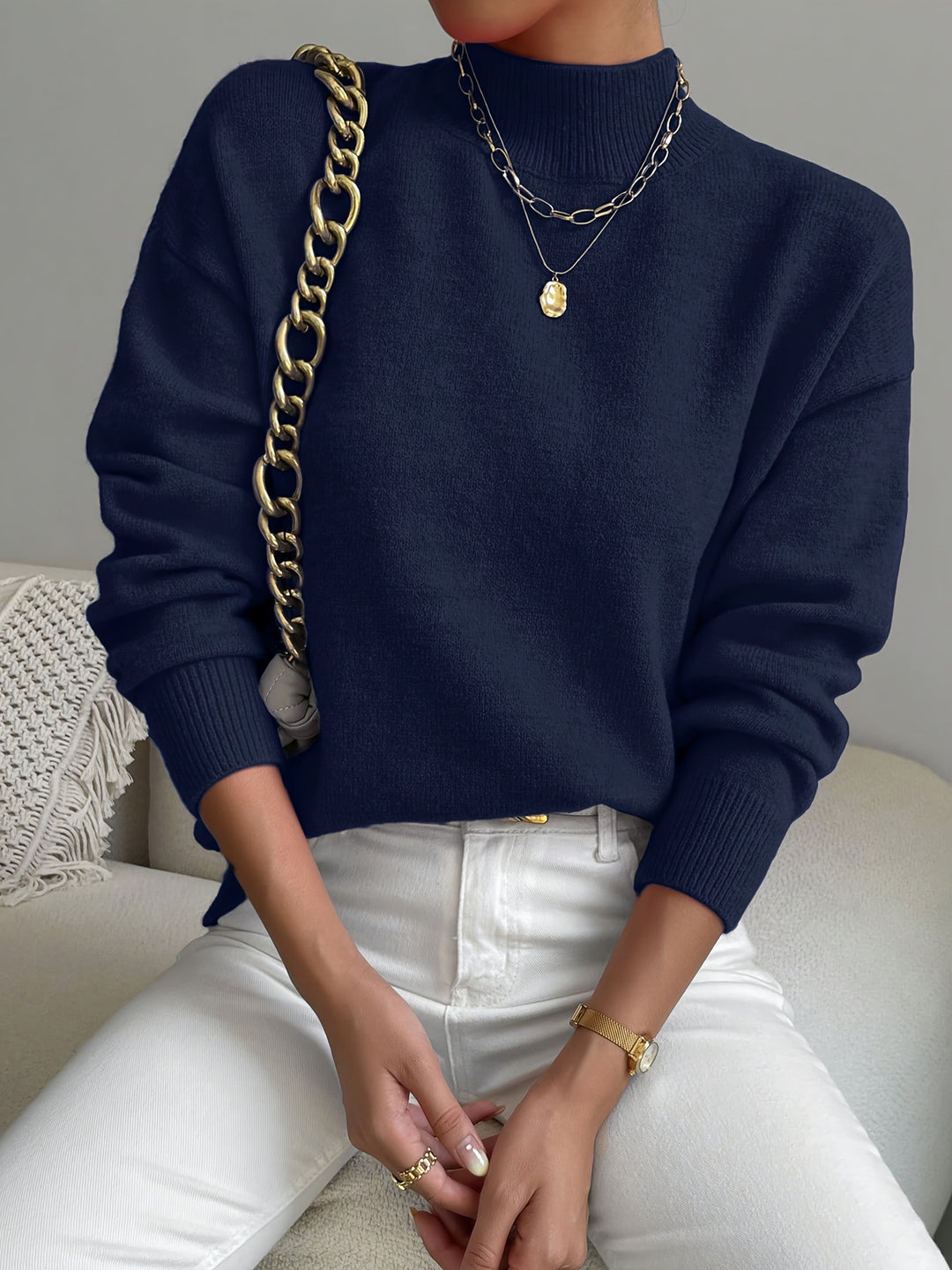 Sloane | Relaxed Mock Neck Jumper