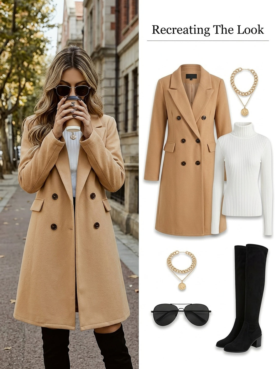 Vanessa | Double-Breasted Mid-Length Coat