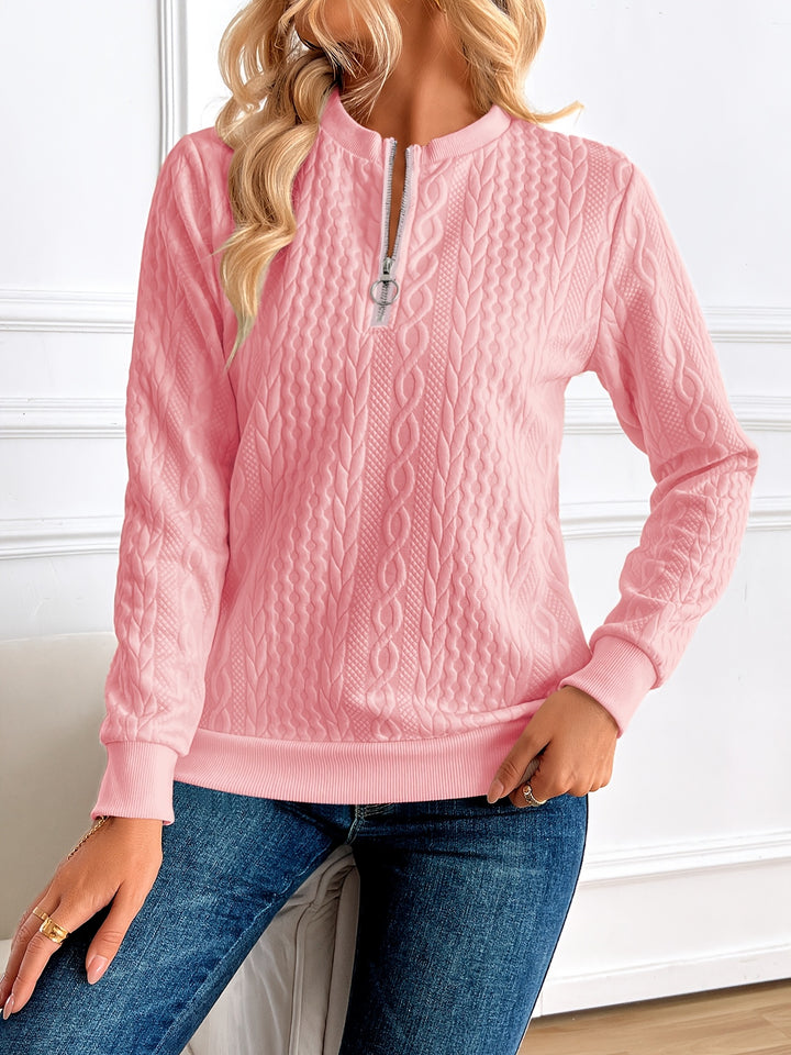Elise | Textured Half-Zip Pullover