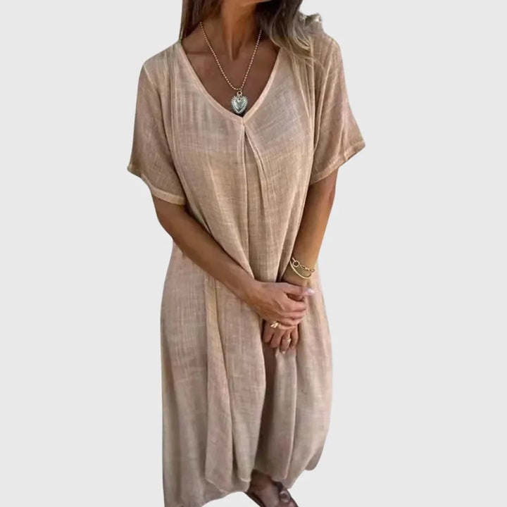 Petra | Relaxed V-Neck Midi Dress