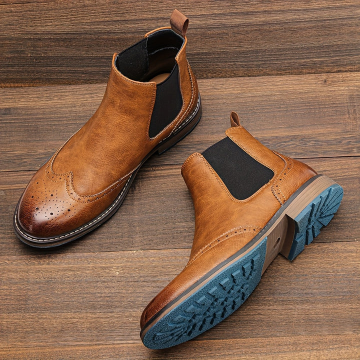 Barnaby | Refined Brogue Chelsea Boots