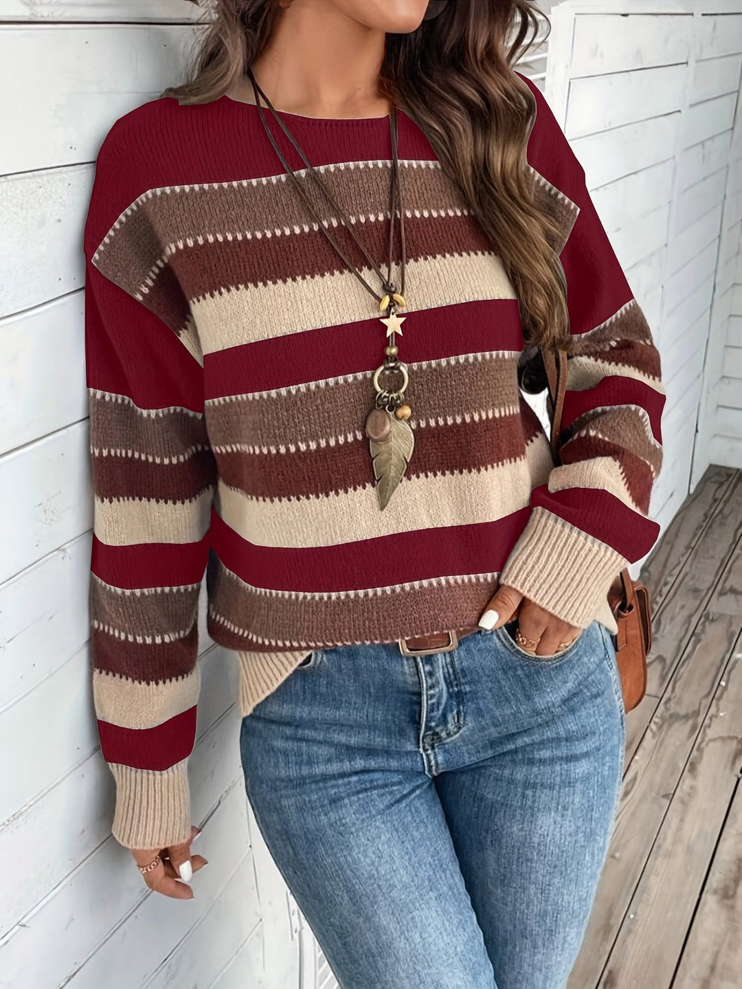 Isla | Striped Round-Neck Jumper