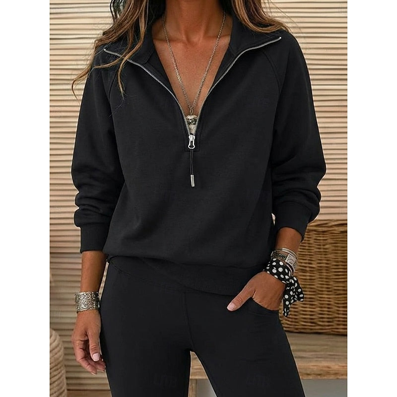 Sadie | Quarter-Zip Collared Sweatshirt
