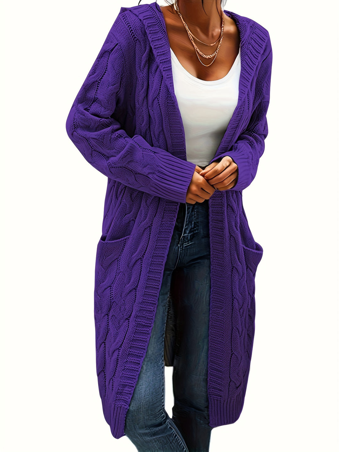 Rosanna | Longline Cable-Knit Cardigan
