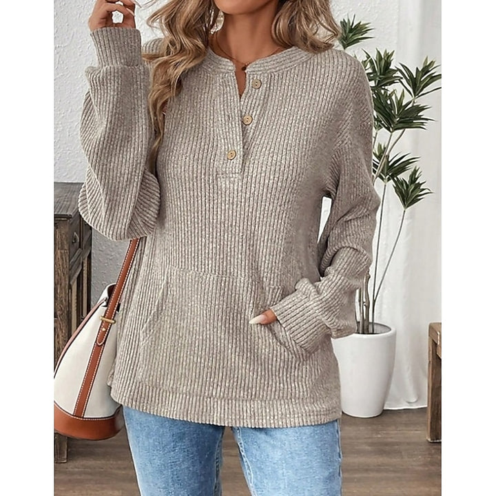 Nadia | Textured Button-Neck Top