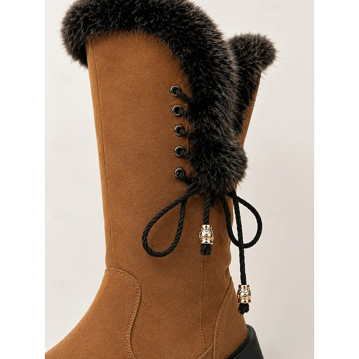 Adela | Fur-Trimmed Knee-High Winter Boots