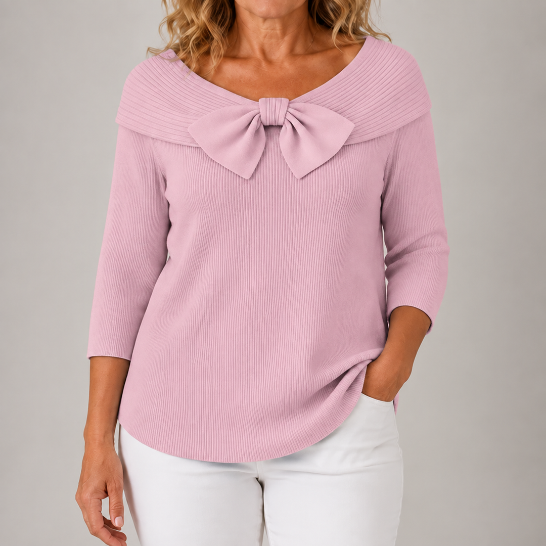 Jocelyn | Elegant Bow-Neck Knit Top