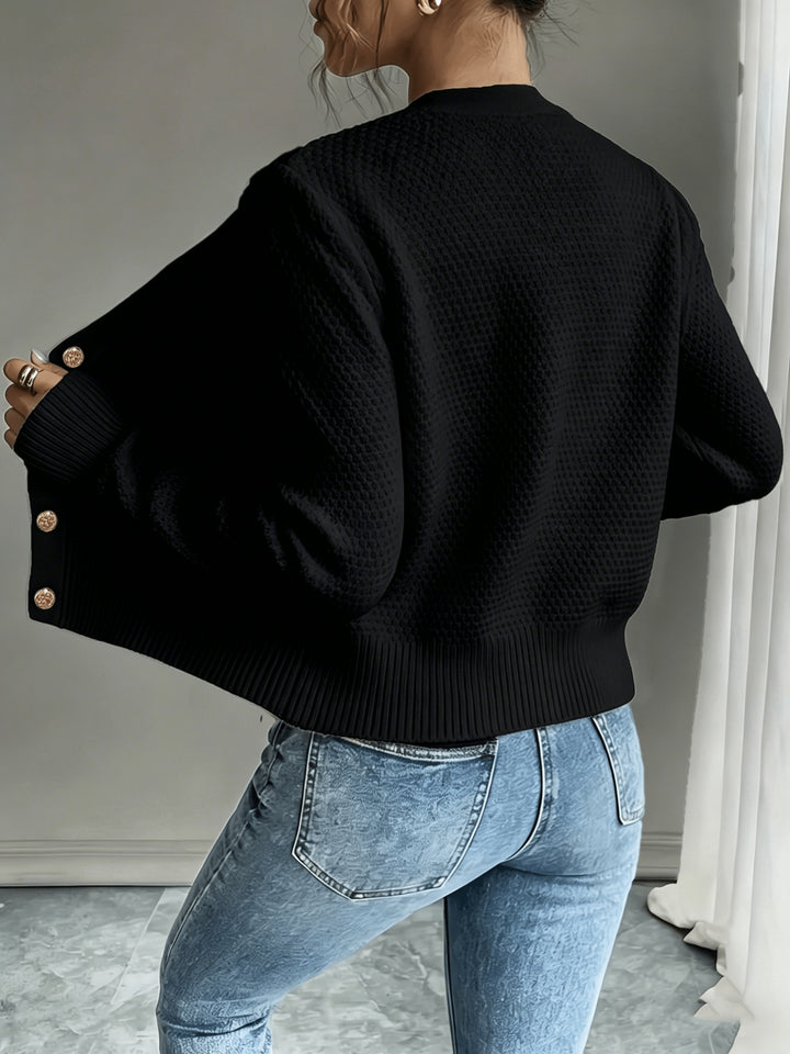 Lorraine | Cable-Knit Button-Front Cardigan