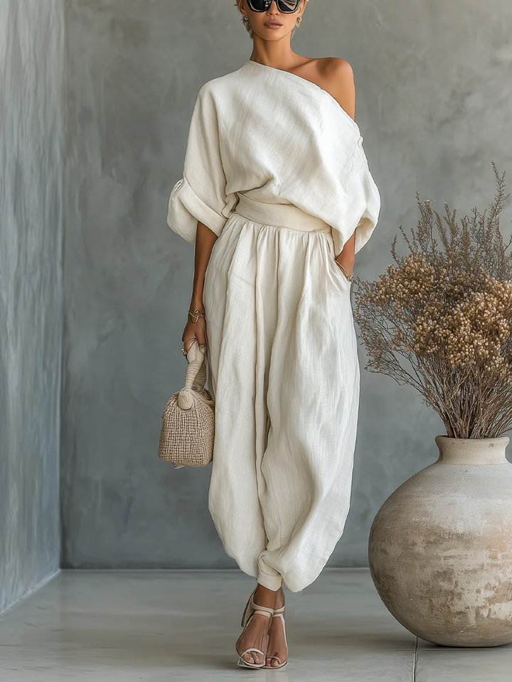 Evelina | Relaxed Off-Shoulder Two-Piece Set