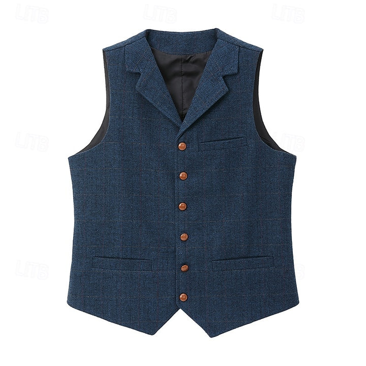 Desmond | Herringbone Single-Breasted Waistcoat