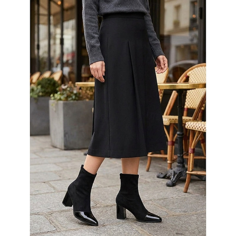Verena | Cap-Toe Chunky Heel Ankle Boots