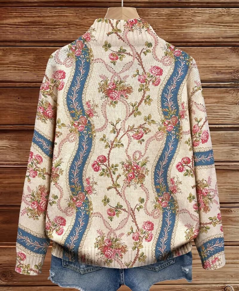 Deanna | Floral Zip-Front Cardigan