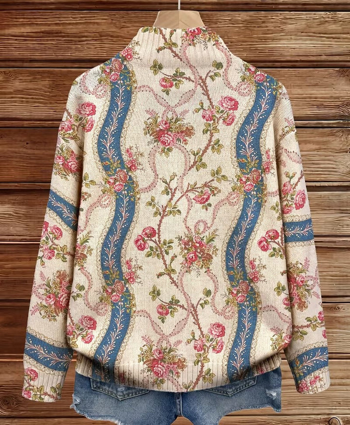 Deanna | Floral Zip-Front Cardigan