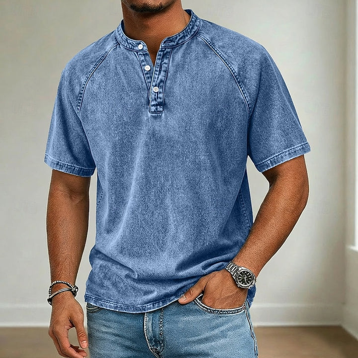 Owen | Washed Henley Shirt